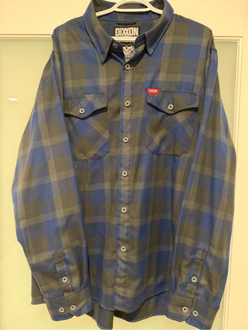 DIXXON Blue and Gray Plaid Button-Down Shirt